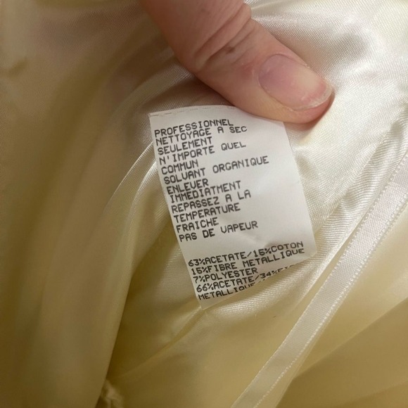 Gunne Sax Vintage 90s Gold Baroque Jacquard Corset Halter Formal Gown- Size 8 - Picture 10 of 11